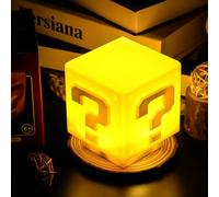 Sweetone Lámpara de Icono 3D, Luz Nocturna LED para Niños Lámpara de Noche, Mini Luz de Bloque de Preguntas, Recargable por USB, Luz de Noche con Sonido, Regalo de Cumpleaños, Navidad para Niños