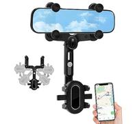 Sweetone Soporte para Teléfono con Espejo Retrovisor, 360 Giratorio y Retráctil Soporte Movil Coche, Universal Soporte Teléfono Coche, Porta Movil Coche para Todos los Smartphones