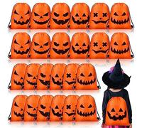 Sweetude 24 bolsas de Halloween con cordón para niños, mochila grande de 16.1 x 12.6 pulgadas, bolsas reutilizables para caramelos, suministros de regalo para fiestas