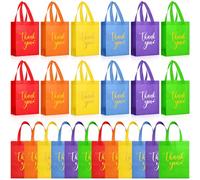 Sweetude 30 bolsas de regalo de agradecimiento con asas, reutilizables, no tejidas, plegables, para graduación, boda, dama de honor (10 x 8 x 4 pulgadas, coloridas)