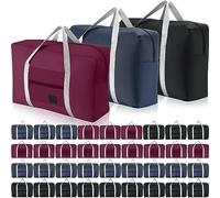 Sweetude 36 bolsas de viaje plegables con funda para carrito, bolsa de viaje impermeable ligera para fin de semana para deportes, gimnasio, vacaciones, bolsas a granel para personas sin hogar
