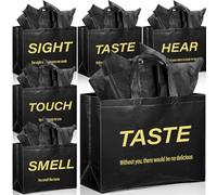 Sweetude 5 bolsas de regalo para él, bolsa de regalo con asas y papel de seda no tejido para el día de la madre, boda, aniversario, fiesta, día del padre, cumpleaños (negro)