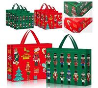 Sweetude 6 bolsas grandes de regalo de Navidad, bolsa de regalo de cumpleaños con asas para niñas, bolsas reutilizables de cuentos de hadas con diseño de cascanueces y bailarina para niños, recuerdo