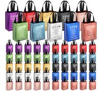 Sweetude Bolsas de regalo de equipo de Navidad de 10 x 8 x 4 pulgadas, bolsas reutilizables con asas para empleados, compañeros de trabajo (10 colores, 50 unidades)