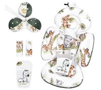 Sweetwavet Inserto infantil compatible con columpio Mamaroo de 4moms y asiento de coche infantil, incluye 3 juguetes de repuesto, inserto reversible para recién nacido para columpio de bebé, cochecito