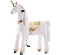 Sweety Toys 11339 Montura Grande Unicornio sobre Ruedas para 4 a 9 años de crianza Animal, Color Blanco