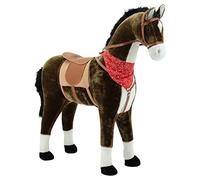 Sweety Toys 5048 caballo de peluche XXL "Chocolate", tamaño aprox. 110 cm de altura, soporta hasta 100 kg, color marrón chocolate, con crin y cola oscura con sillín