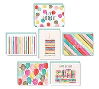 Sweetzer & Orange Acuarela a granel Tarjetas de cumpleaños Multipack Surtido - Tarjeta de feliz cumpleaños de 48 piezas con juego de cajas de sobres - Tarjetas de cumpleaños en blanco surtidas