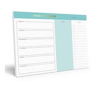 Sweetzer & Orange Bloc de notas semanal para lista de tareas, planificador semanal de lámina dorada con agenda diaria, cuadriculados, agenda de 7 x 10 pulgadas, planificador diario 2024 2025,