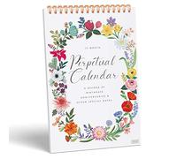 Sweetzer & Orange Calendario perpetuo. Calendario de 12 meses para la oficina o la familia. Calendario de pared de 15.2 x 22.8 cm. Calendario de cumpleaños perpetuo para colgar en la pared