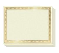 Sweetzer & Orange Papel de certificado liso para premios, juego de 50 unidades, 180 g/m², con borde dorado para diploma de graduación, certificado deportivo, agradecimiento o participación