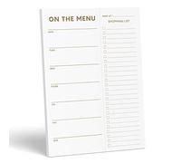 Sweetzer & Orange Planificador de Comidas - Bloc de Notas Dorado - Organizador Semanal/Diario de Comida - Lista de Compra, 2 Imanes para Colgar en la Puerta del Refrigerador - 17x25cm, 52 Hojas