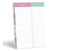Sweetzer & Orange Planificador de Comidas - Bloc de Notas Púrpura y Verde - Organizador Semanal/Diario de Comida - Lista Compra, 2 Imanes para Colgar en la Puerta del Refrigerador - 17x25cm, 52 Hojas