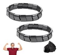 Sweevly Hematite Bracelet - Hematite Stone Magnet Silver Bracelet for Men, Crafted from Pure Hematit - Sweevly Band Reconnects You to Your Natural Confidence and Drive (2)