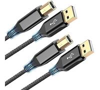 sweguard Cable de impresora USB 2.0 tipo A macho a B macho, cable de escáner de alta velocidad compatible con HP, Canon, Dell, Epson, Brother, Lexmark, Xerox, Samsung y Piano, DAC, color negro