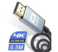 sweguard Cable HDMI 4K 0,5m, Cable HDMI de alta velocidad 2.0 Ultra 18Gbps 4K@60Hz compatible con vídeo UHD 2160p, HD 1080p, 3D, Ethernet, HDCP 2.2 ARC, compatible Fire TV Xbox PS3 PS4-Gris