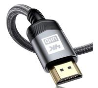sweguard Cable HDMI de 6 metros, HDMI 2.0 a HDMI, 4 K a 60 Hz, 18 Gbps, cable trenzado, conectores dorados con canal trasero Ethernet/Audio, compa