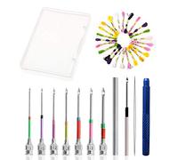 Sweieoni Punto de Cruz Kits Herramienta de Bordado 8 Agujas de Punzón Agujas de Bordado + Enhebrador de Agujas + 24 piezas hilo de bordar Kit Punto de Cruz para Bordado Punto de cruz Costura