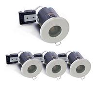 Sweier Focos Empotrable Ignífugo GU10, Blanco IP65 Techo Focos Estanco Baño, AC220-240V Downlight LED Techo Interior, Agujero ø68-75mm, Juego de 4(Bombilla no incluida).