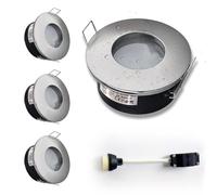 Sweier - Focos empotrables impermeables de níquel satinado GU10, IP65, LED para baño, no incluye bombilla, downlight redondos para techo de ducha, corte 68mm/2.68in, paquete de 4