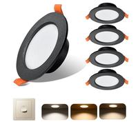 Sweier IP44 Downlight LED Techo Empotrable 7W Regulables 3000K/4000K/6000K, Aluminio die-Casting Focos LED Baño AC220-240V, Orificio 90-105mm, Pack 5