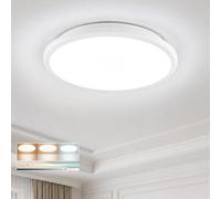 Sweier Plafon LED Techo Regulable, 24W Lámpara de Techo con Mando, IP54 lámpara de baño impermeable, 2800LM Plafones Redondo Lámpara Panel para cocinas dormitorios pasillos garajes y balcones, 30 cm