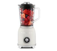 SWEISS Batidora de Vaso Vintage MXV8 - 1000 W, 2 Velocidades y Función Pulse, 6 Cuchillas de Acero Inoxidable, Jarra de Cristal 1,5 L, Base Antideslizante, Sistema de Seguridad, Color Beige