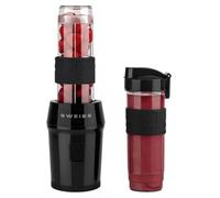 SWEISS Mini Blender, Batidora portátil, Batidora MOOV9, 2 botellas de 570 ml con tapas de viaje, 4 cuchillas inox, 300 W, Apto para lavavajillas, Negro
