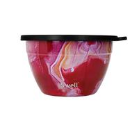 S'well Kit de ensalada, ágata rosa, 1,9 L, lonchera para ensalada con recipiente para condimentos y bandeja extraíble, a prueba de fugas y apto para lavavajillas