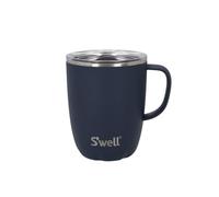S'well Mug with Handle, Azurite, 350ml. Vacuum Insulated Stainless Steel Travel Mug with Handle, On-The-Go Travel Cup with Slide-Open Lid - Dishwasher Safe
