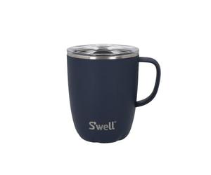 S'well Mug with Handle, Azurite, 350ml. Vacuum Insulated Stainless Steel Travel Mug with Handle, On-The-Go Travel Cup with Slide-Open Lid - Dishwasher Safe