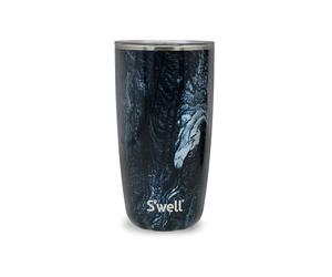 S'well Tumbler with Lid, 530ml, Azurite Marble, Vacuum-Insulated Travel Cup with Slide-Open Lid, for Hot and Cold Beverages, At Home or Work up to 12h Cold/4h Hot