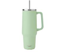 S'well Tumbler XL, Vaso para Bebidas Reutilizable con Pajita, Botella de Acero Inoxidable de Triple Capa, Mantiene las Bebidas calientes durante 50h y frías durante 10h, 1180ml, Pistacho