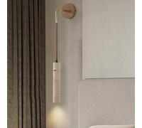 SWEMOPP Aplique de pared de piedra natural LED Tira larga Luz de pared lineal Interior Granja Lámpara de pared colgante industrial montada en la pared de mármol moderno para dormitorio Cabecera de noc