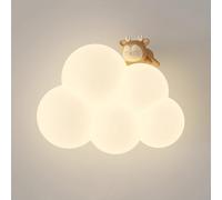 SWEMOPP Apliques De Pared Para Dormitorios Niñas Nube Apliques De Pared Para Guardería Animal Lindo Dibujos Animados Pantalla De Leche Blanca Aplique De Pared Lámpara LED Regulable Montada En La Pared
