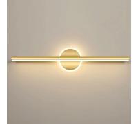 SWEMOPP Luces De Tocador LED Lineales De Forma Moderna para Baño Apliques De Pared De Baño De Oro Cepillado Sobre Espejo Aplique De Pared De Barra De Tira Larga Interior para Gabinetes Dormitorio, Luz