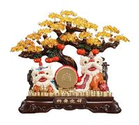 SWENEEN Árbol De La Vida De Cristal Árbol del Dinero De Cristal León Adorno Feng Shui Bonsái Suerte para La Riqueza Y La Fortuna, Decoración,