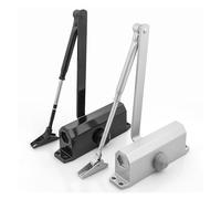SWENEEN Cierrapuertas Hidráulico De Alta Resistencia - Cierrapuertas Automático De Velocidad Ajustable para Puertas De 25 A 85 Kg, Cierre Suave Y Silencioso, Fácil Instalación, I,XL-Black