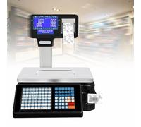 SWENEEN Digitale Barcode-Etikettenwaage mit doppelseitigem Druck, LCD-Doppeldisplay, geeignet Zum Wiegen Von Lebensmitteln und Fleischprodukten, Kapazität 66 Pfund, B