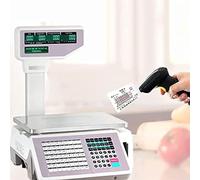 SWENEEN Digitale Preisauszeichnungswaage, elektronische Barcode-Waage für Supermarkt- und Convenience-Stores, 30 kg/60 lbs, doppelseitiges LCD-Display