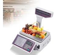 SWENEEN Digitale Preisrechnerwaage für den gewerblichen Einsatz, Supermarktwaage mit Thermodrucker für Etiketten, Wiegevorrichtung für den Lebensmitteleinzelhandel, Tragkraft: 30 kg