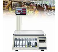 SWENEEN Elektronische Barcode-Waage mit Kassenfunktion, elektronische Waage mit Barcode-Etikettendruck, integrierte Wiege- und Kasseneinheit für Gemüseläden