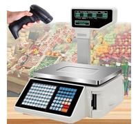 SWENEEN Etikettendruck-Waageständeranzeige, doppelseitige Preisberechnung, kommerzielle Digitale Zählwaage mit 30 kg/66,14 lbs Kapazität und Preisberechnung