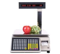 SWENEEN Etikettendruckwaage, 15 kg/30 kg Kapazität, 5 g/10 g Genauigkeit, Stangenanzeige mit Etikettendrucker, für Einzelhandelsgeschäfte und Supermärkte - 15 kg/5 g