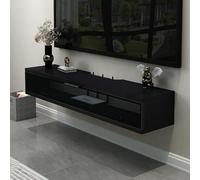 SWENEEN Mueble De TV Flotante Moderno, Consola Multimedia con Gestión De Cables Y Amplio Espacio De Almacenamiento, Mueble De TV De Pared para Centro De Entretenimiento, Black-47 * 9 * 8in