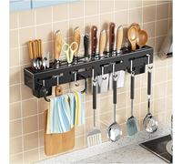 SWENEEN Organizador De Especias, Escurridor De Platos, Rejilla para Microondas, con Bandeja De Drenaje, Soporte para Tazas Y Soporte para Utensilios, para Baño, Dormitorio, Cocin,Black-40x5.5x5.5cm