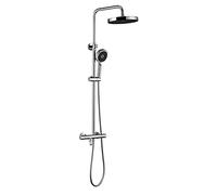 SWENEEN Sistema De Ducha De Lluvia De 10 Pulgadas con Grifo Termostático, Conjunto De Ducha De Latón Montado En La Pared con Mezclador De Lluvia De Doble Manija, Ducha De Mano, C,Chrome