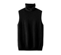 SWEPER Chaleco De Punto Mujer - Mujer Otoño Invierno Sin Mangas Cuello Alto Suéter Suéter Básico Suave Cachemira Prendas De Punto Moda Tops,Negro,XXL