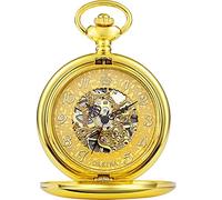 SWEPERFQ Relojes, Relojes, Relojes de Bolsillo y Fob Plateados Reloj Reloj de Bolsillo for Hombre Esqueleto de Cuerda Manual con cadena-JM06, China (Color : Jm011, Size : China)