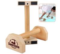 Swetfela Barras Paralelas de Madera para flexiones que cuidan las articulaciones, Soporte para Flexiones, Paralelas calistenia madera, para calistenia, musculacion con peso corporal y yoga